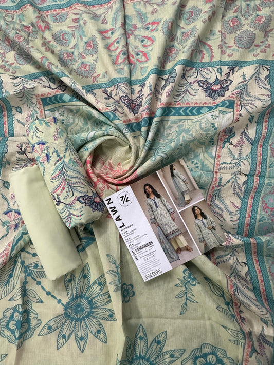 Zellbury (D.C:- WUS26X38115) Unstitched 3pcs Lawn Collection