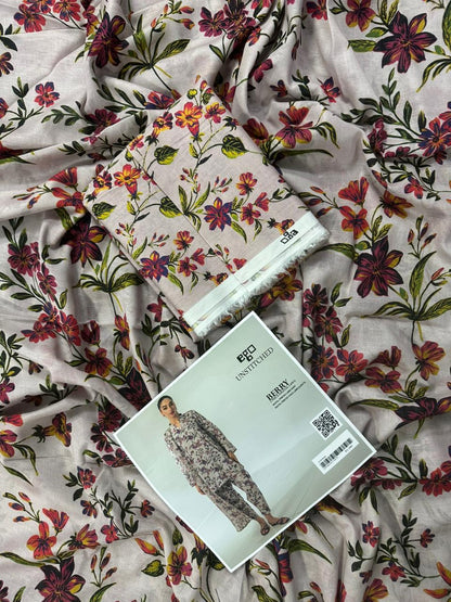 EGO PEACH (S+D) UNSTITCHED 2PCS DIGITAL PRINTED LAWN COLLECTION