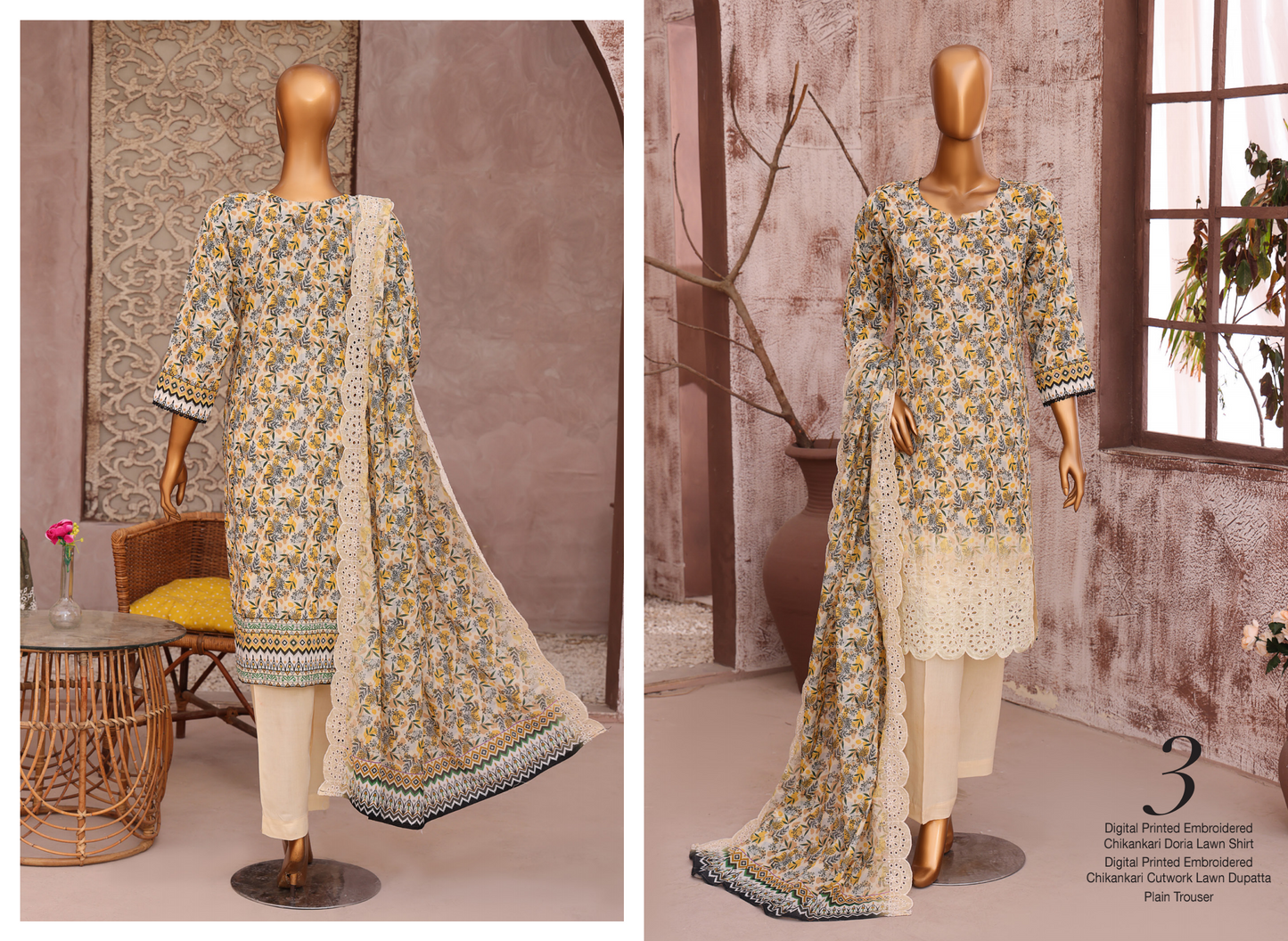 ✨ MTF Presents ✨
" L A S H K A R A " 💖 🌸 DIGITAL PRINTED EMBROIDERED CHIKANKARI DORIA LAWN COLLECTION 2025 🌸