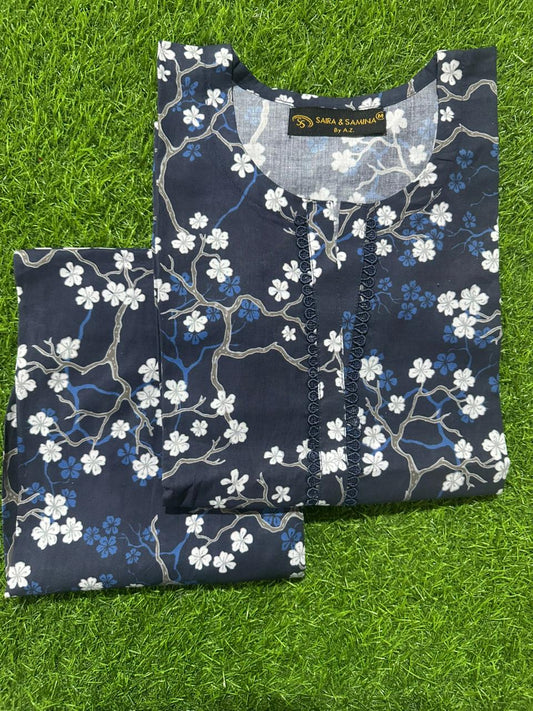 Saira & Samina Stitched CORDSET 2PCs Pure Lawn – Ready to Wear Collection