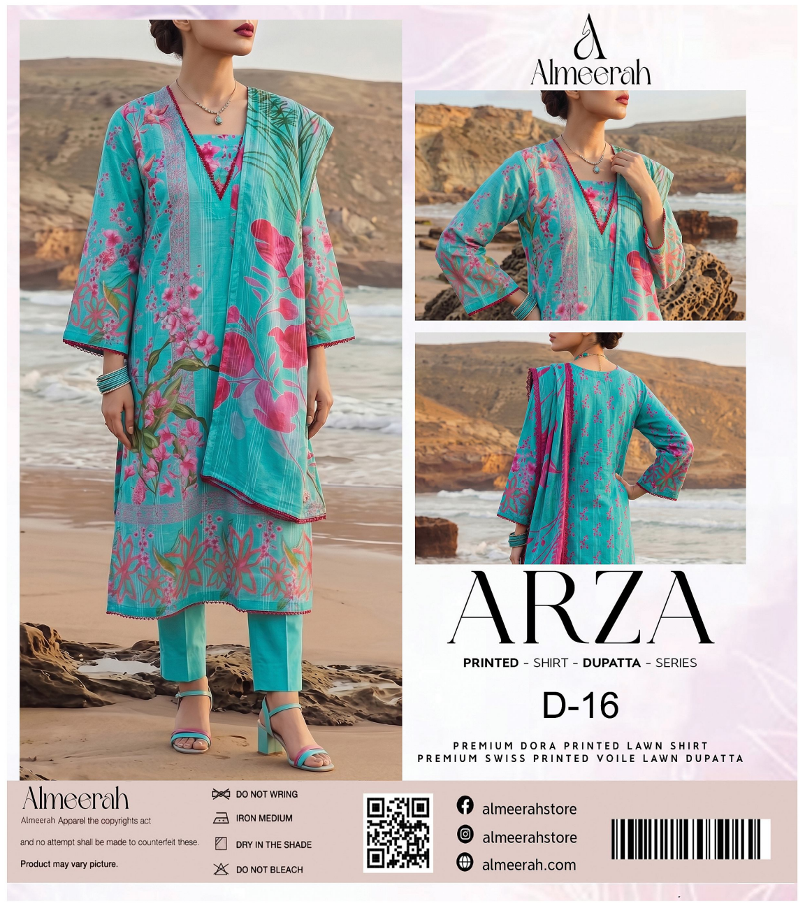 Almeerah ARZA – PRINTED D-16 2PC Premium Lawn Collection