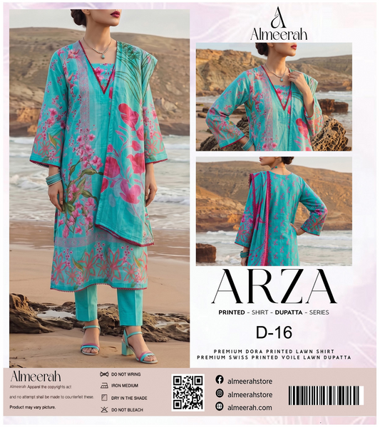 Almeerah ARZA – PRINTED D-16 2PC Premium Lawn Collection