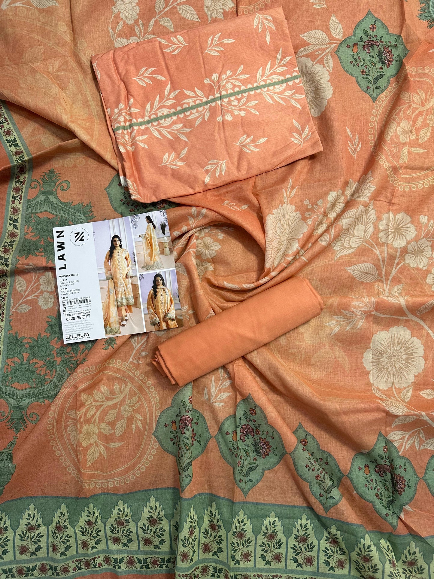 ZELLBURY Unstitched Lawn Collection 2026 Design # WUS26X30543