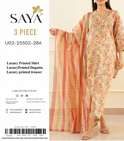 SAYA Lawn Unstitched 3 Pieces in Wholesale Price 🔥🧡