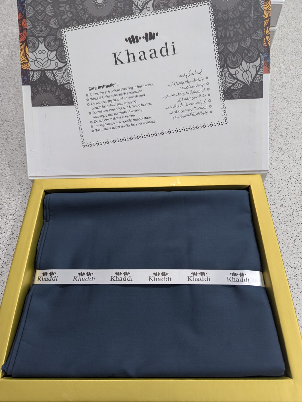 Khaadi Gents With Box Unstitched Soft Cotton