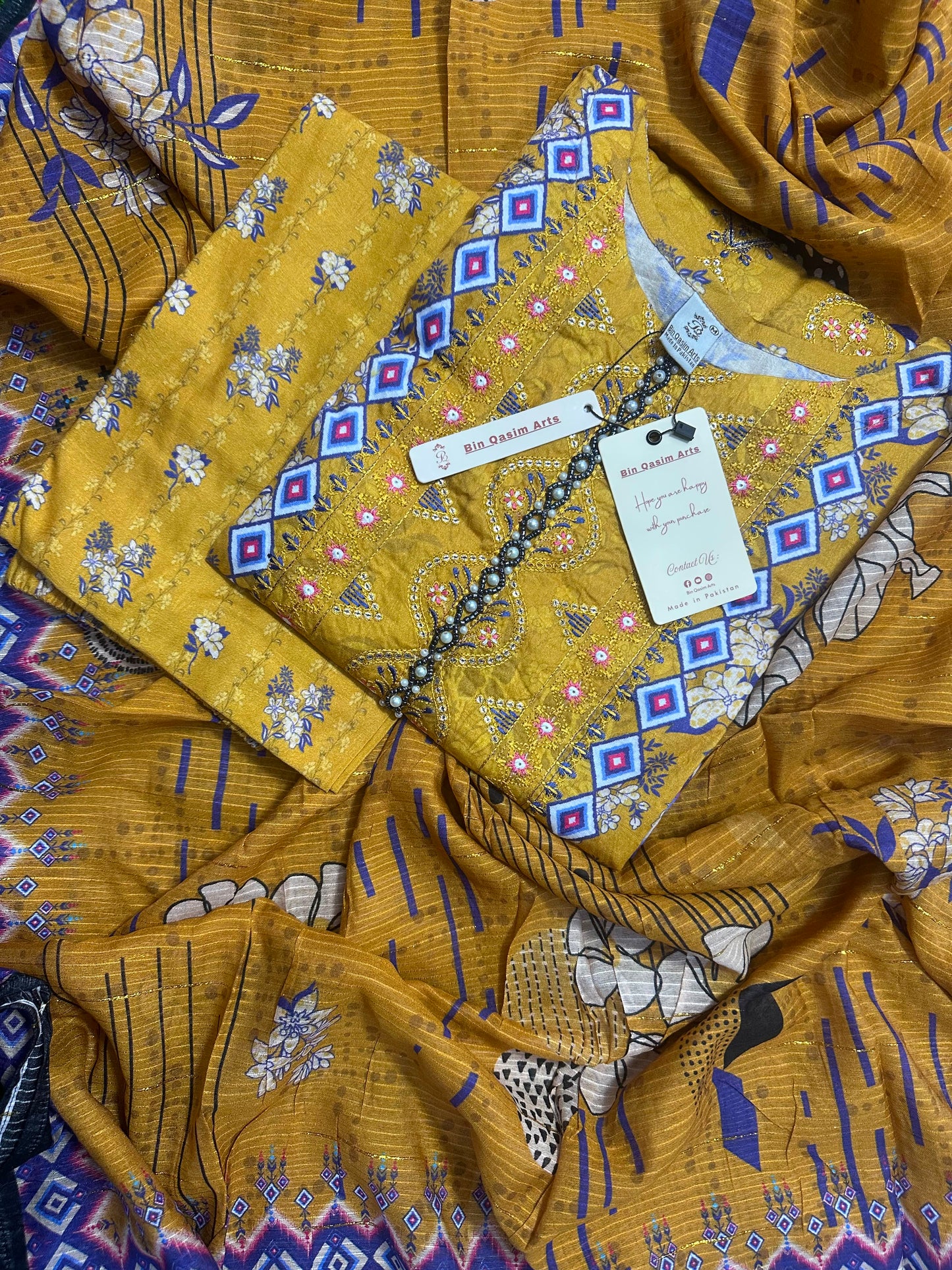 BQ EMBROIDERY STITCHED 3PCS RANDOMLY ANY COLOR/ ANY DESIGN
