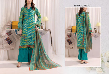 GulAhmed,Khaadi,Zellbury,Ego,Salitex,CrossStitch,Nishat,Firdous,Baroque,Maria.B,Alkaram ,SanaSafinaz Printed Unstitched 3P in 1299🇵🇰🌟