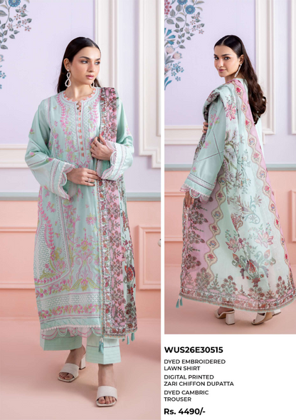 Zellbury Signature Unstitched 3PCs Collection D-C:- WUS26E30515