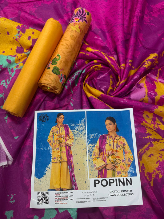 Popinn Peach Printed Lawn Collection
