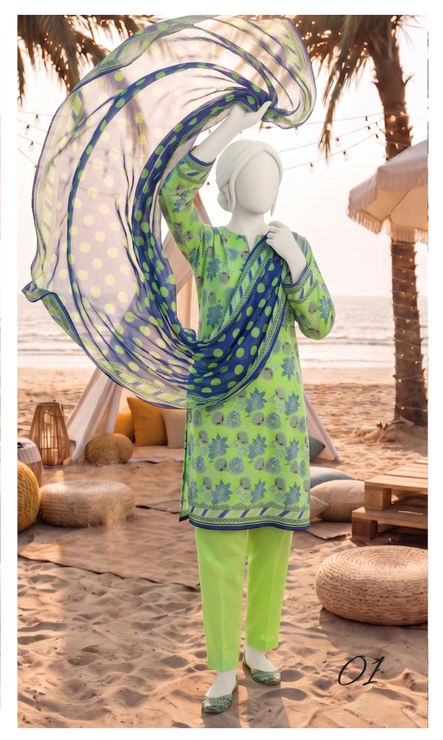 SAWERA-E-SAHIL Printed Lawn Collection D-01