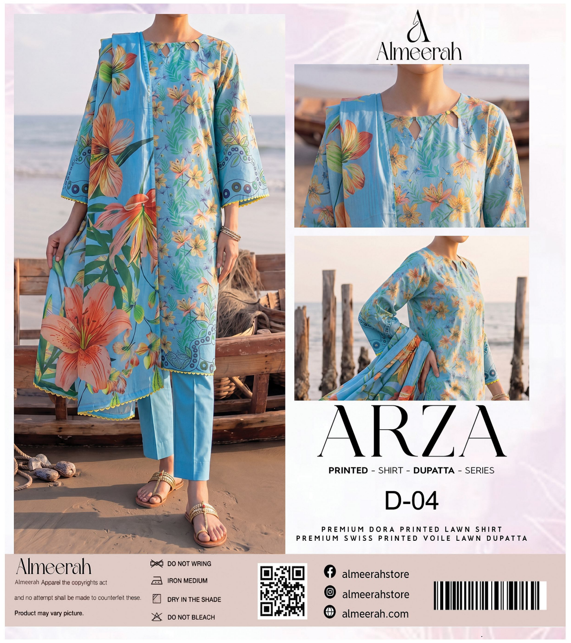 Almeerah ARZA – PRINTED D-04 2PC Premium Lawn Collection