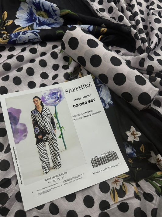 Sapphire White-Black 2Pcs Cord Set