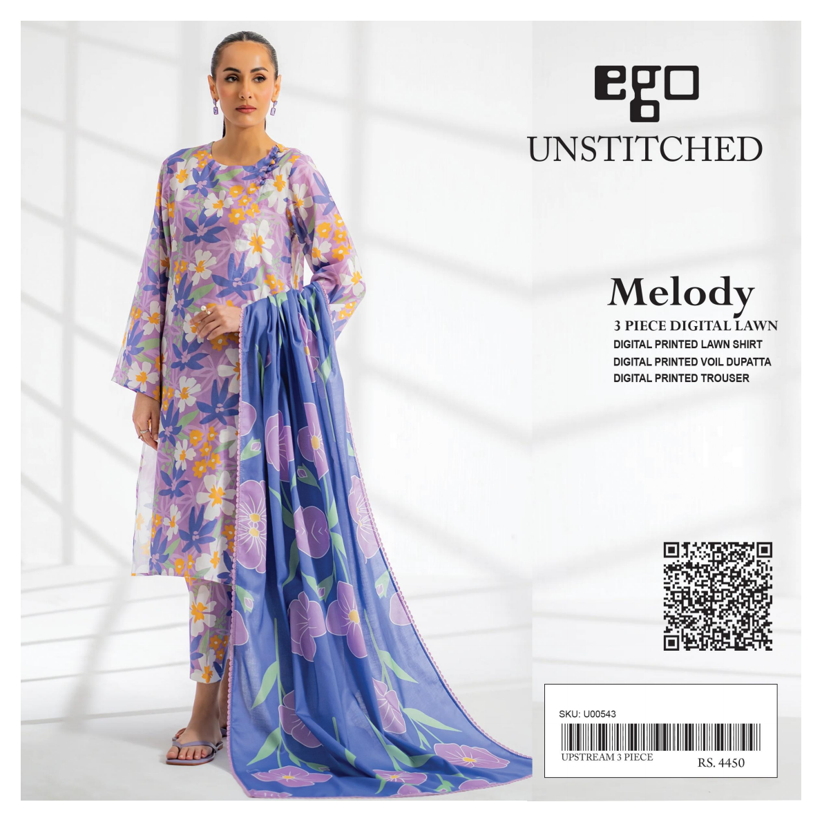 Ego Printed Unstitched 3Piece ✨❤️