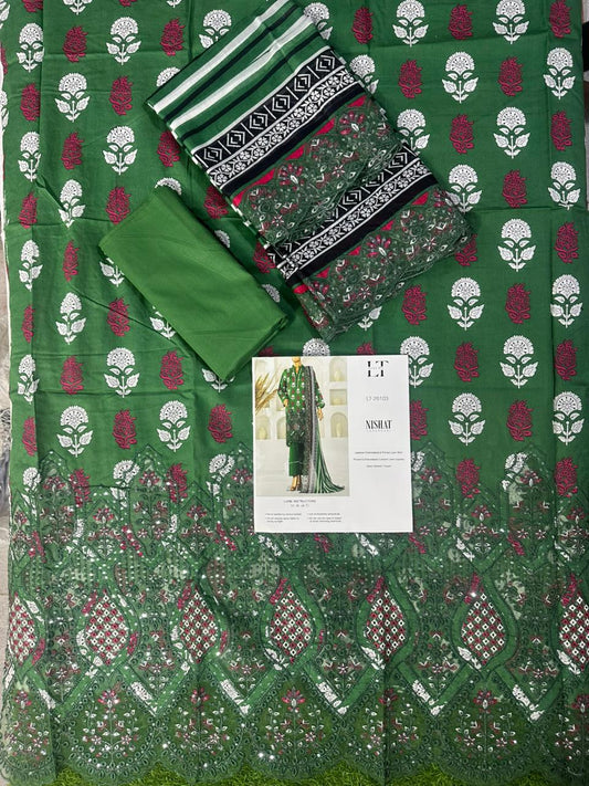 🌟🌿NISHAT LASERKARI – Embroidered Luxury Collection 2026🌿🌟
✨ Buy Lucky Textile Alert ✨ Design# LT_26103