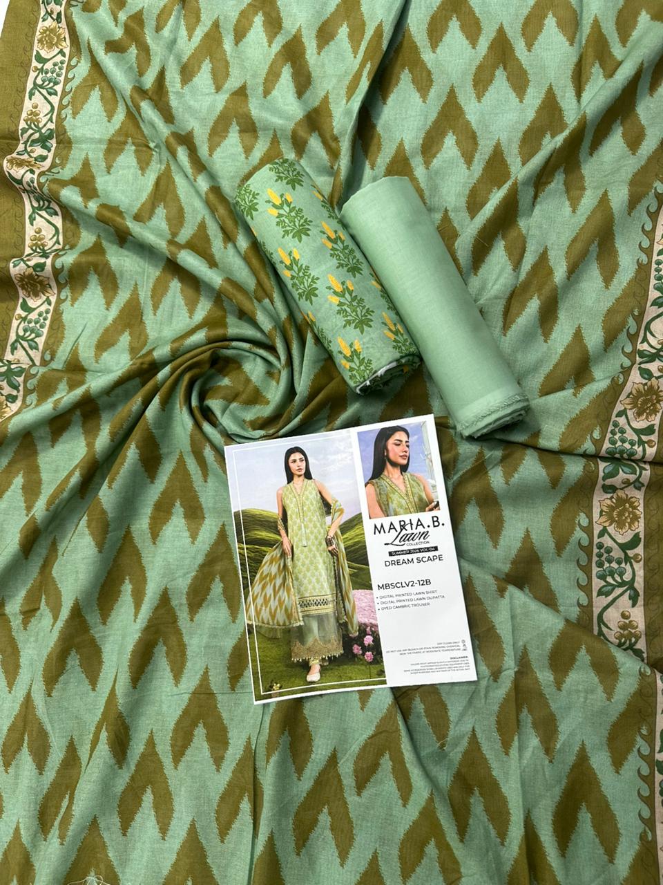 MARIA B® 3PC Printed Lawn Unstitched Collection D-08