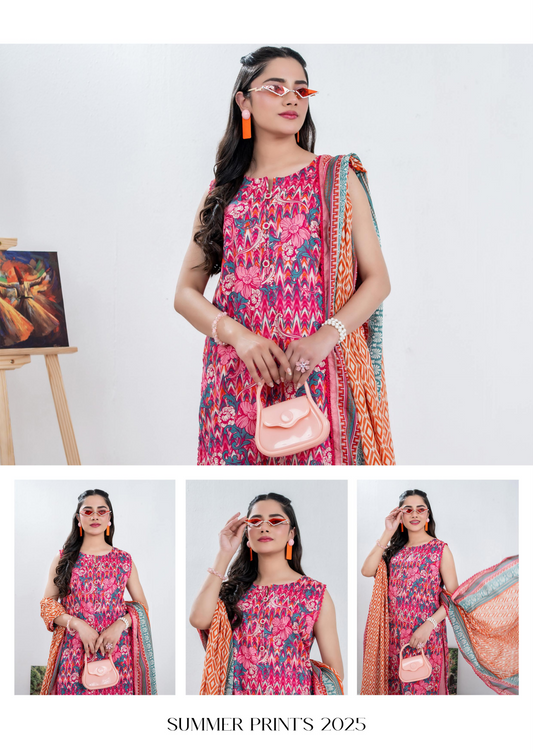 Zesh Unstitched Lawn 3 Piece 100% Original 🔥❤️