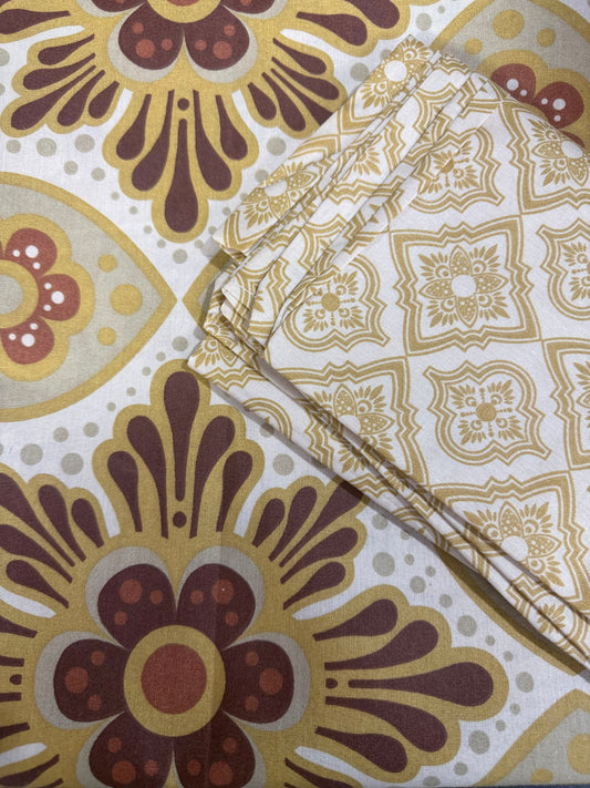 Salonika Beige Double Bed Bedsheets