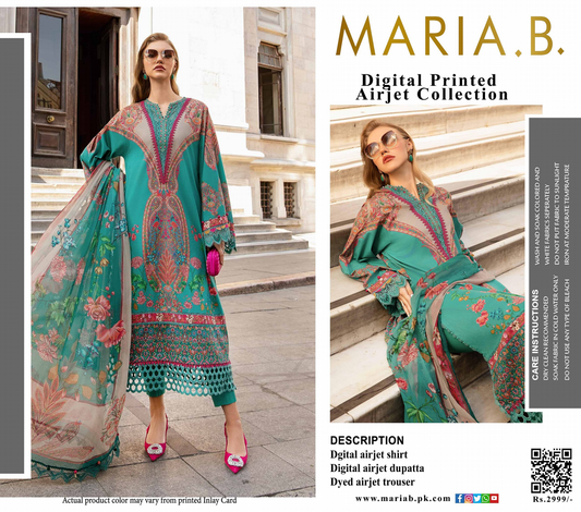 Maria.B Unstitched Printed 3PCs