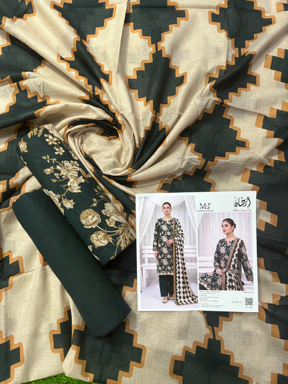 Izhaan MJ Pink D #02 - 3pcs  Printed Collection