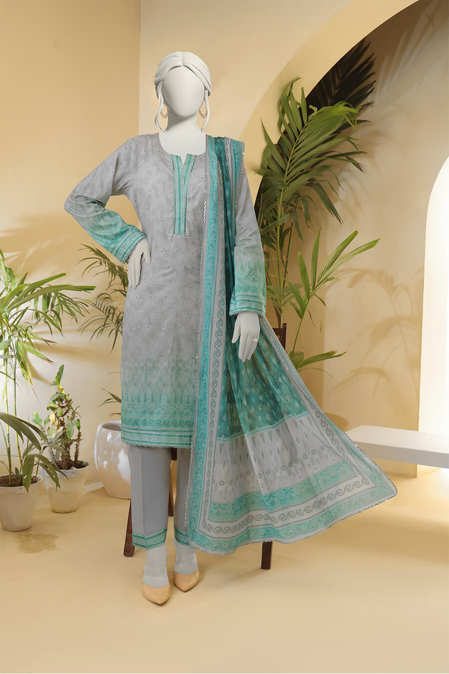 Almeerah Floral 💯% Original 3PC Unstitched In Wholesale Price