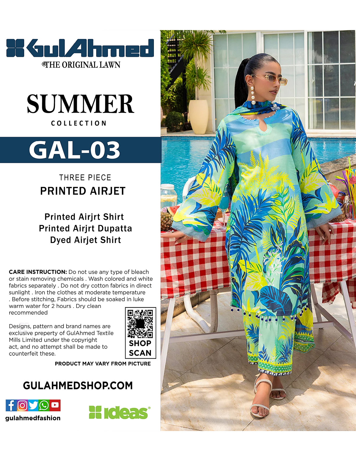 GulAhmed Unstitched LAWN  3PCS COLLECTION 2026 GAL-3