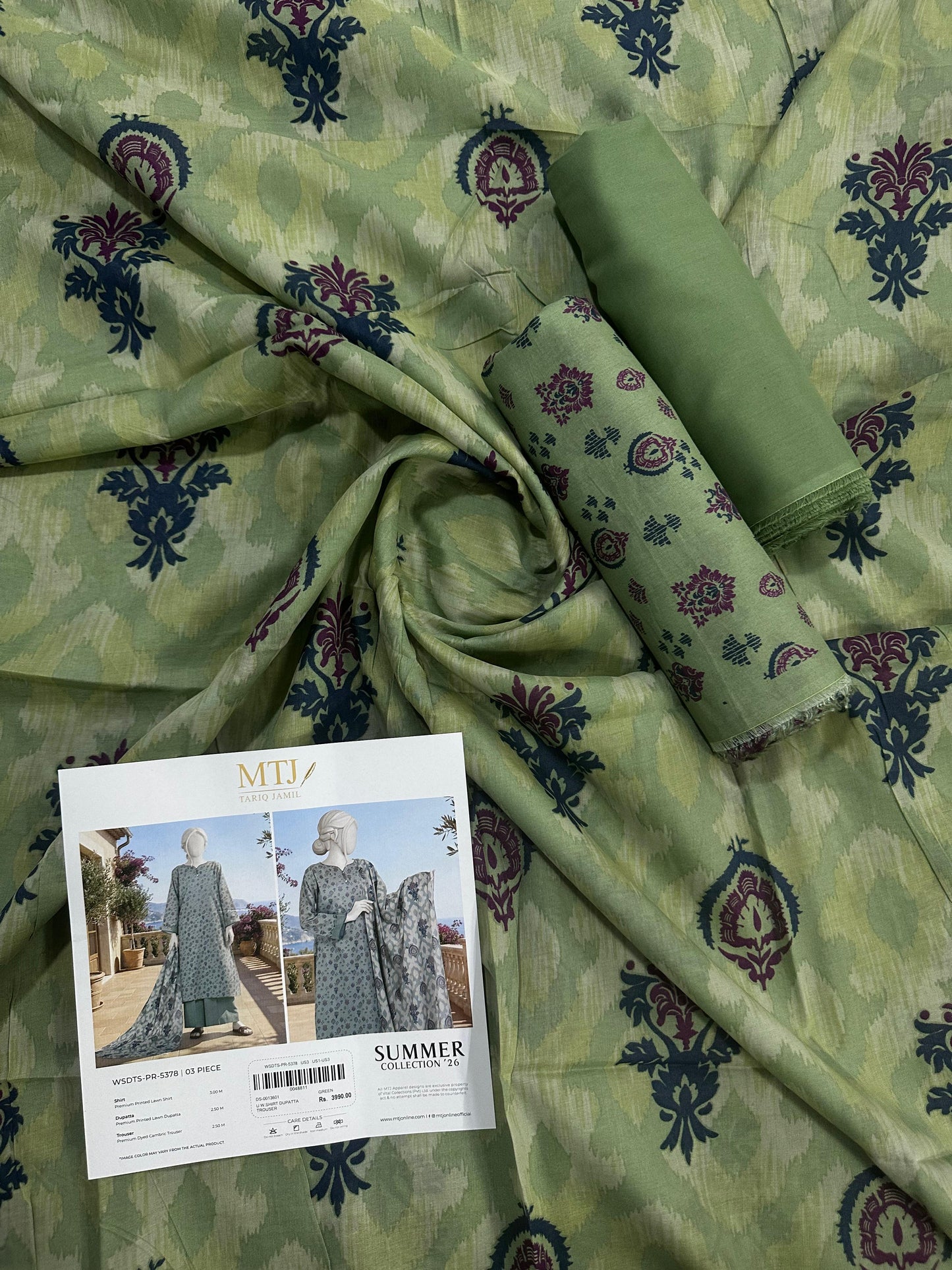 MTJ Original (WSDTS-PR-5378) Printed Lawn Unstitched Collection – Summer 2026