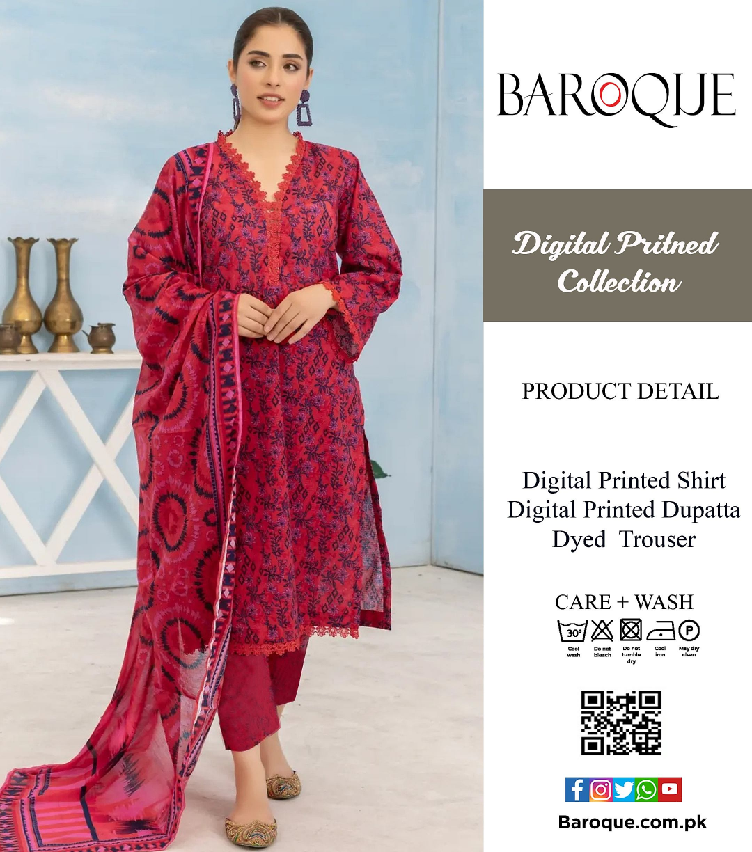 BARØQUE LAWN COPY 3 PIECE