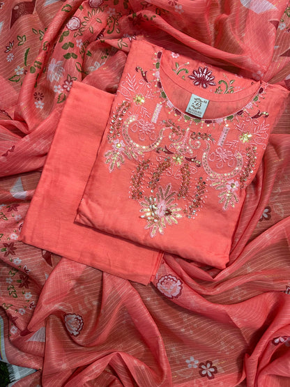 BQ EMBROIDERY STITCHED 3PCS RANDOMLY ANY COLOR/ ANY DESIGN