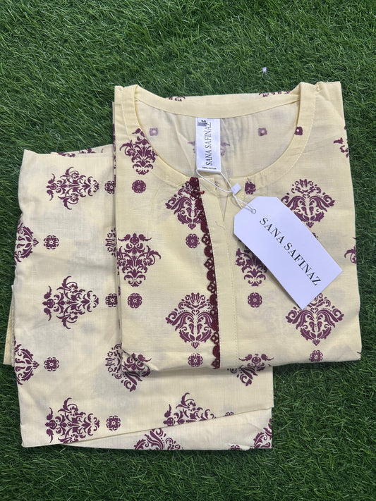 SANASAFINAZ Stitched CORDSET 2PCs Cotton – Ready to Wear 🔥