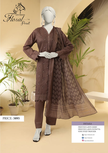 Almeerah Floral 💯% Original 3PC Unstitched In Wholesale Price
