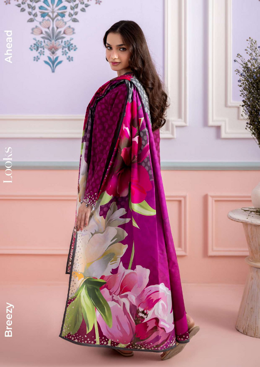 ZELLBURY Unstitched 3pcs Lawn Collection D.C:- WUS26X30615