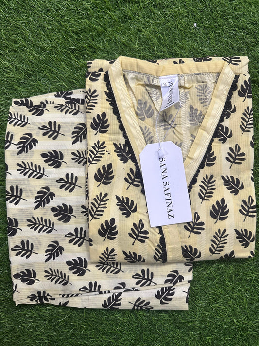 SANASAFINAZ Stitched CORDSET 2PCs Cotton – Ready to Wear 🔥