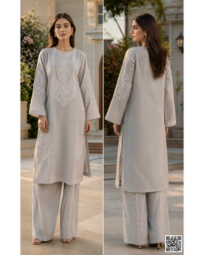 SALITEX 2PC EMBROIDERED UNSTITCHED LAWN COLLECTION LIGHT PINK