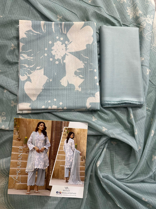 🌿✨ REGALIA TEXTILE – LAWN KARANDI DIGITAL PRINTED COLLECTION 2026 ✨🌿 Design #4