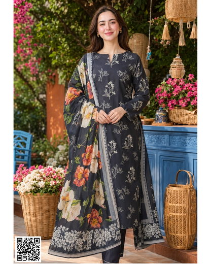 ZAMAN PRINTED UNSTITCHED 3PCS COLLECTION