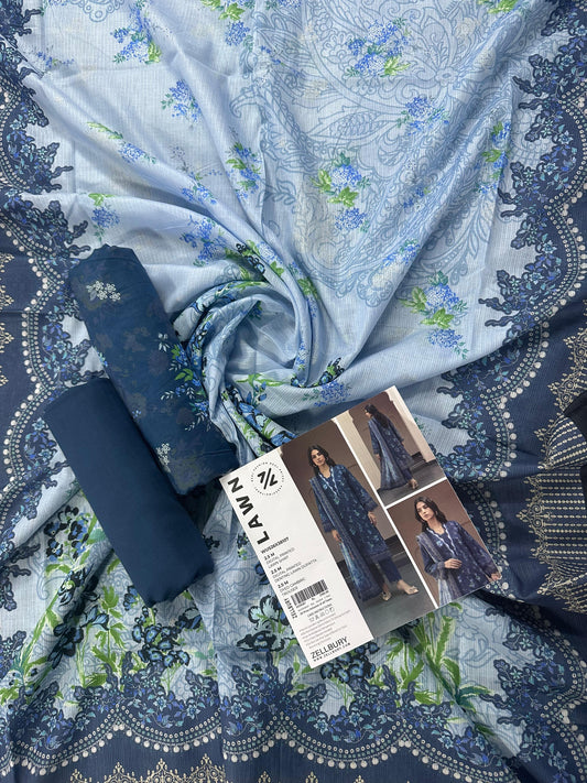 Zellbury (D.C:- WUS26X38107) Unstitched 3pcs Lawn Collection