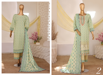 MTF Z E E N A T - Unstitched 3pcs Collection D- 2