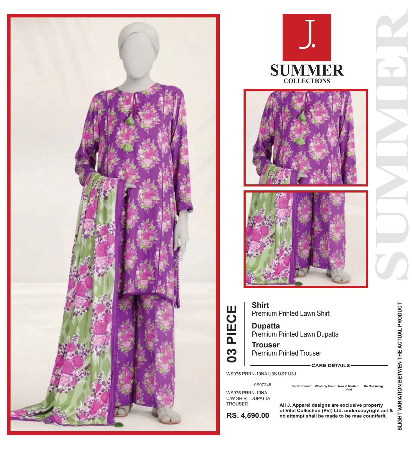 Junaid Jamshed Inspired J. Digital Printed Lawn 3 Piece Unstitched Collection