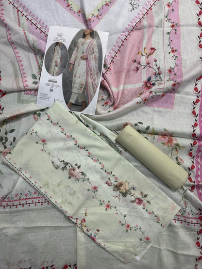 Eshaal Premium 3PC Lawn Collection Design No# SSW6U3P421UT