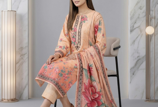 Eshaal Premium 3PC Lawn Collection Design No# SSW6U3P415UT