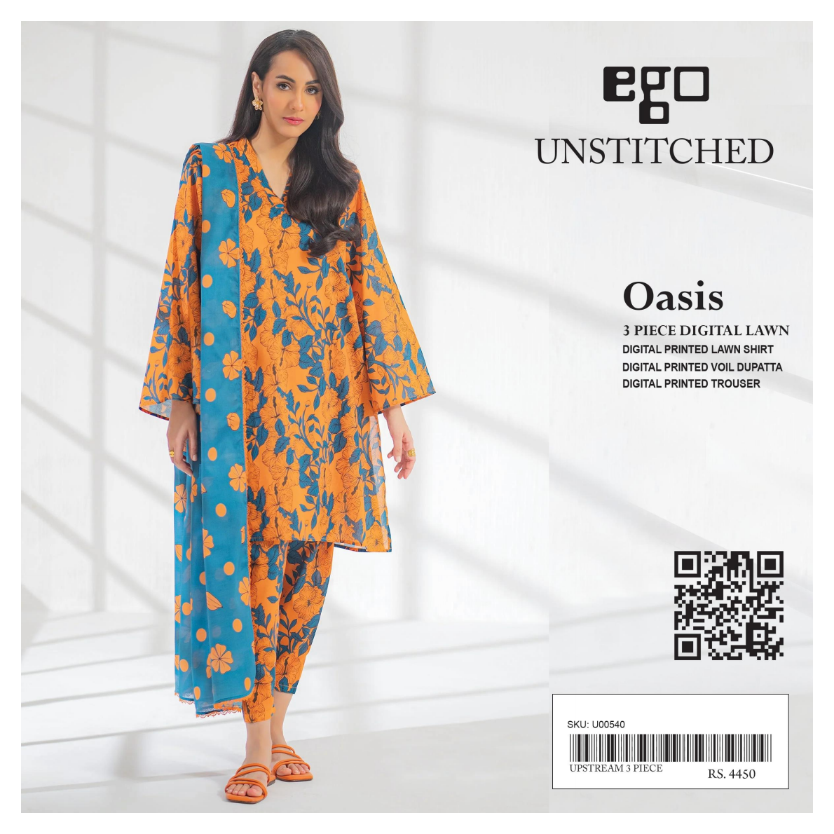 Ego Printed Unstitched 3Piece ✨❤️