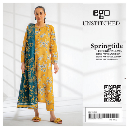 GulAhmed,Khaadi,Zellbury,Ego,Salitex,CrossStitch,Nishat,Firdous,Baroque,Maria.B,Alkaram ,SanaSafinaz Printed Unstitched 3P in 1299🇵🇰🌟
