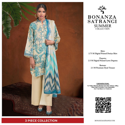 Bonanza Satrangi Wheat-Lawn 3 PCs Doriya Lawn Unstitched Collection