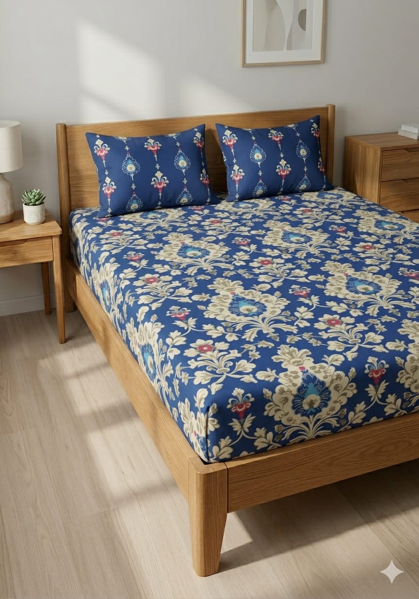 SALONIKA PURE COTTON BEDSHEETS Most Demanding Collection Full Printed King Size Bedsheets