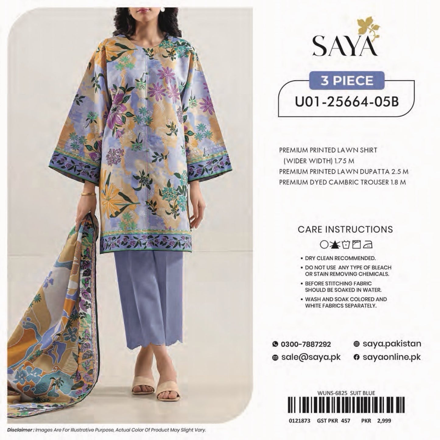 Saya Unstitched Printed 100% Original Cotton 3 PCs Suit In WHOLESALE PRICE 💯✨