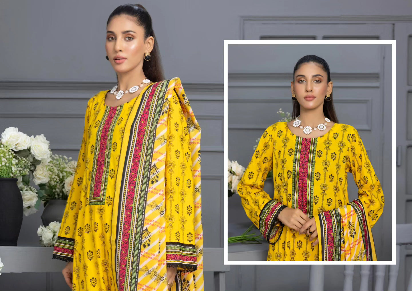 RABEA IDENTIC  Digital Premium Printed 3 Piece 
By SHARIQ TEXTILE