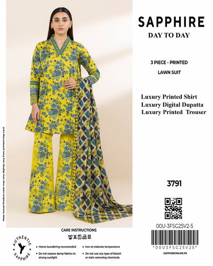 SAPPHIRE Lawn Unstitched 3 Pieces in Wholesale Price 🔥🧡