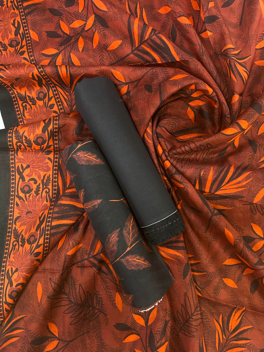 SAHARA BLK-ORANGE PRINTED 3PCS