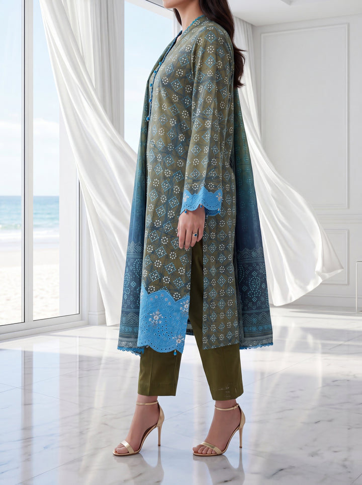 Fleur By Almeerah – Mehendi Aura - Digital Chundri Lawn