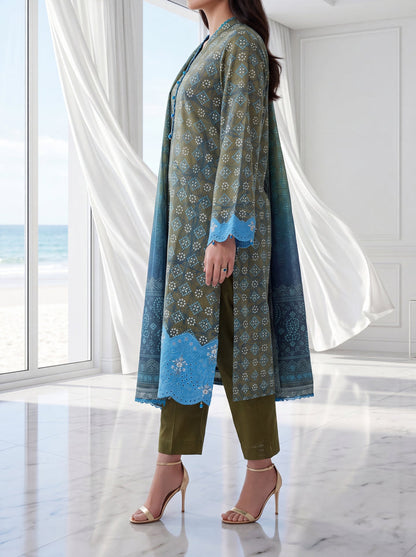 Fleur By Almeerah – Mehendi Aura - Digital Chundri Lawn